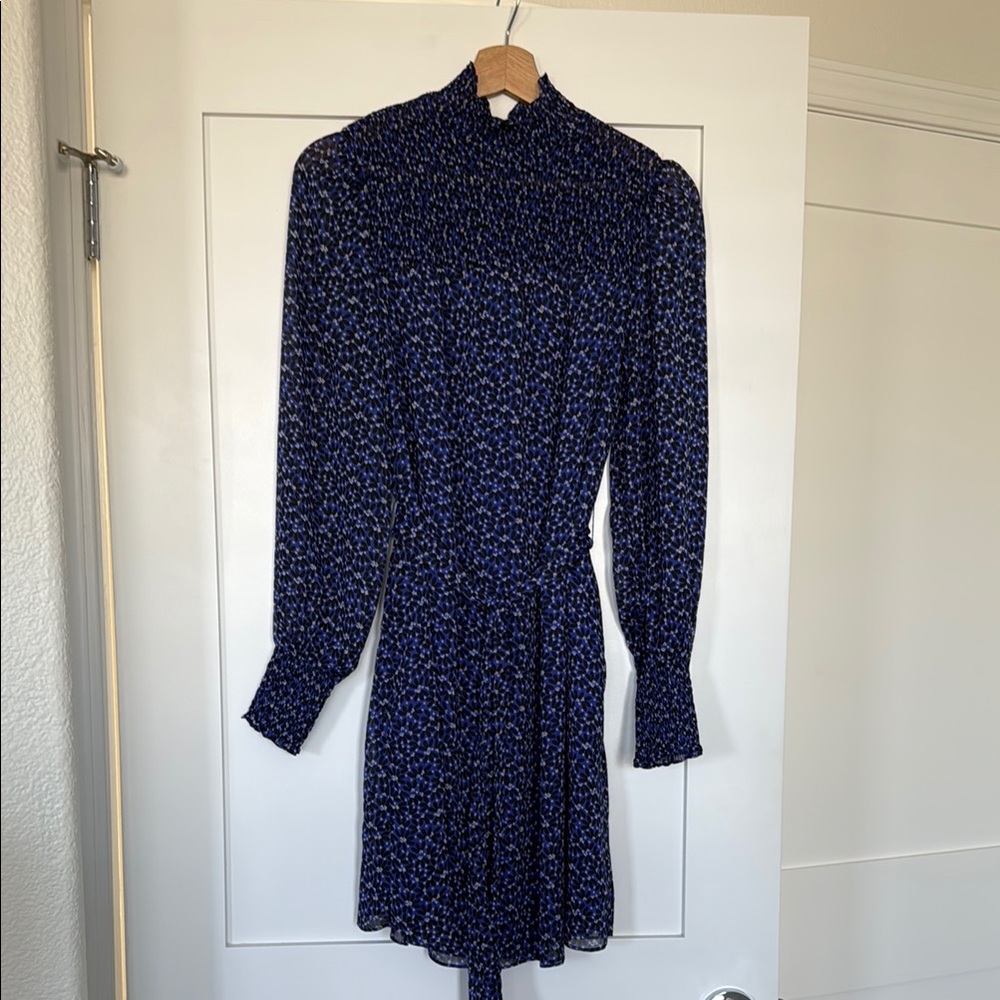 Elegant Blue Floral Women's Dress